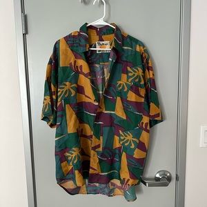 Vintage 100% silk shirtsleeve button down